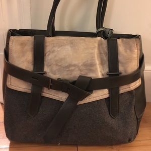 Reed Krakoff Leather & Wool Boxer Tote